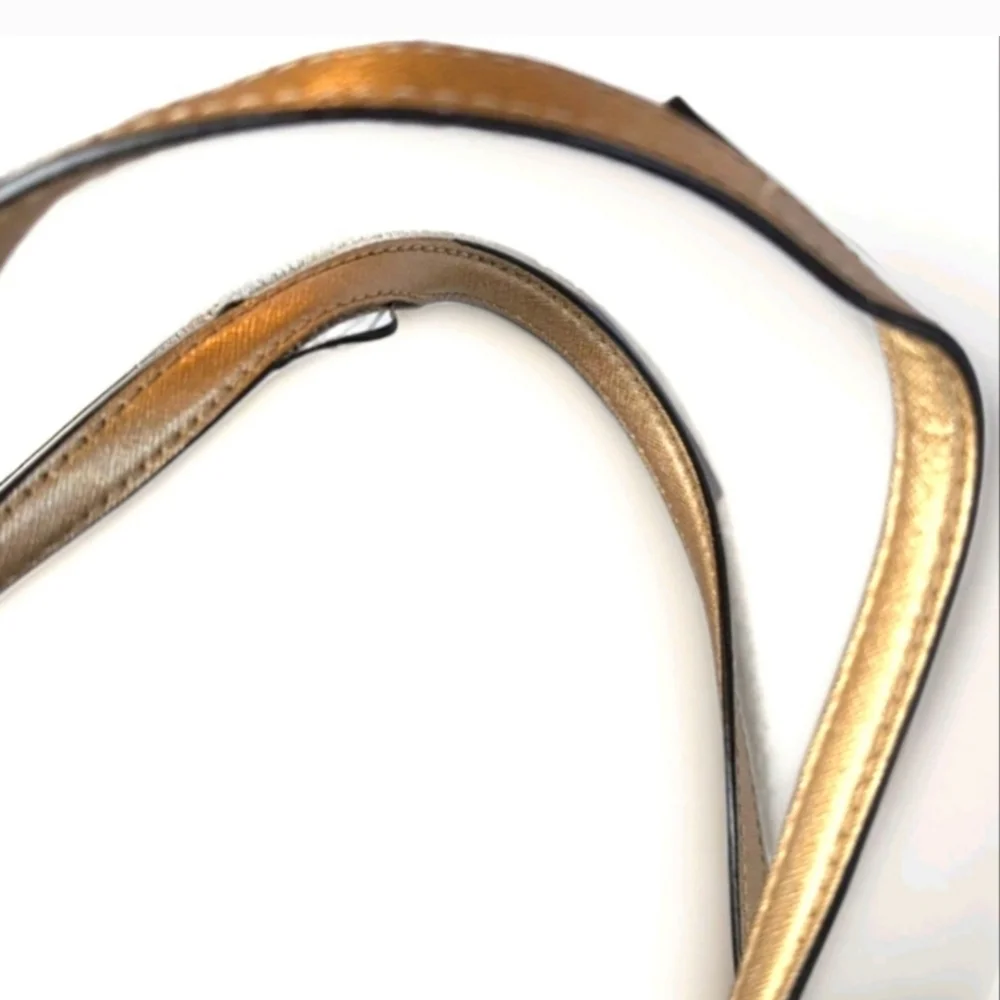 Michael Kors Jet Set Bronze Leather Tote Shoulder Bag - Picture 4 of 7